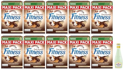10 x Nestlé FITNESS Vollkornprodukte mit dunkler Schokolade, Maxi-Format 540 g + 1 x San Pellegrino Tonica Zitrusfrucht 20 cl
