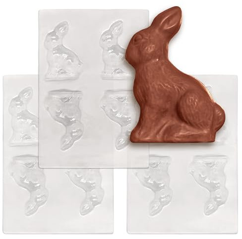Easter Bunny Chocolate Moulds - Easter Rabbit Chocolates 20g - Set of 4 or 12 - Pouring Chocolate Moulds (12 Moulds)