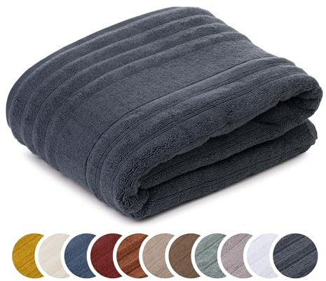 liebling Badetuch Luxus Bio Baumwolle, Serie Marseille, 770 gr. / m², 100 x 150 cm, Ökotex, 60 Grad, saugstark, schnelltrocknend, Farbe: anthrazit