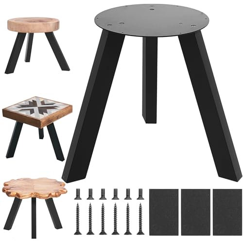 NXN-HOME Pieds de table ronds de 48,3 cm, pieds de table basse, pieds en métal, pieds de meubles noirs du milieu du siècle pour projets de bricolage à la maison (48,3 cm H x 35,6 cm l)