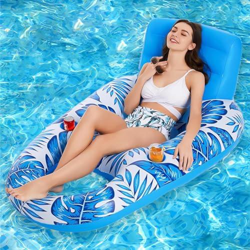 SHMIZZ Bouée Piscine Adulte Gonflable pour Piscine, Bouee Piscine Matelas Gonflable Bouée Piscine d'eau Fauteuil Bouée de Piscine, Hamac d'eau Gonflable