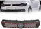 Auto Kühlergrill für Vw Polo 6R 2009-2014,Auto Vorne Doppellamellen Frontstoßstange Grill Entlüftungsgitter Auto ZubehöR