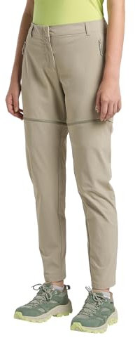 Jack Wolfskin Damen Hikeout Zip Off Pants Wanderhose, Stone, 44 EU