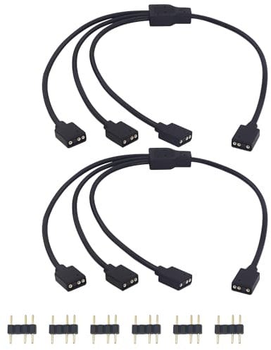 LANMINGLEL ARGB Splitter Cable 5V 1 Female to 3 Female 3 Pin ARGB Extension Cable for Expand Computer PC ARGB Fans and Other ARGB Led Series(1 to 3)