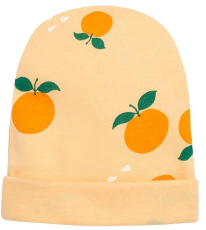 Pinokio Mütze Fruit and Sun, 100% Cotton orange, Orangemuster, Unisex, Gr 38-47(41)
