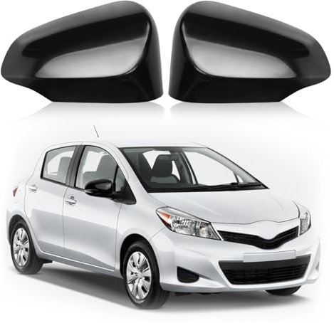 Effitnee Pair Rearview Wing Mirror Cover fit for T0y0ta Yaris 2012-2019 Left and Right Outside Door Mirror Shell Cap Housing - Black