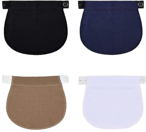 HSKRKOW 4 PCS Elargisseur Pantalon Grossesse, Extenseur Pantalon Ajustables Réglable Pour Femmes Enceintes, Extensions De Bouton Pantalon Élastique De Maternité Pour Femmes Jeans Pantalons(4couleurs)