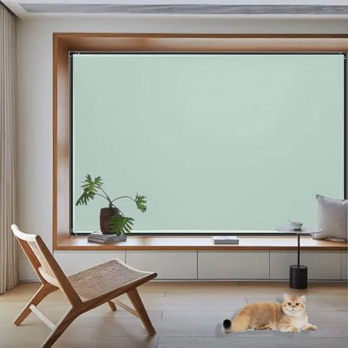 Dachfenster Rollo Ohne Bohren 70 x 170 cm, Verdunkelung Energiesparend100% Lichtundurchlässig, Abnehmbar Thermorollo Dachfenster Roto, mit Klettband für Fenster Türen, Grün