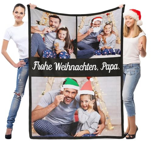 LNM Personalisierte Geschenke für Männer, Personalisierte Decke mit Foto, Personalisierte Decken, Personalisierte Geburtstagsgeschenk für Papa