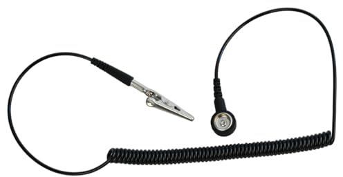 BERNSTEIN ESD Erdungsleitung 1800mm (10mm/Bananenstecker) + Erdungsstecker (1x10 Druckknopf und 2x4mm Bananenstecker-Buchse) | 3 x 1 MOhm Sicherheitswiderstand als Erdungsanschlusspunkt