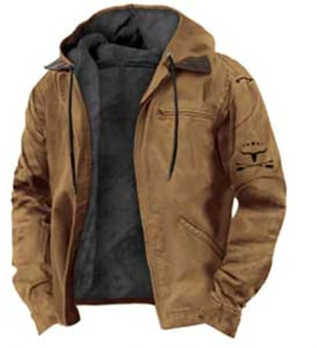 ofeirhz Lumberjack Giacca da camionista da uomo Cappotto invernale in caldo cotone Cargo Giacche con multitasche Overshirt Mens Escursioni Giacca Outdoor Pesante Vestibilità Rilassata Giacca con
