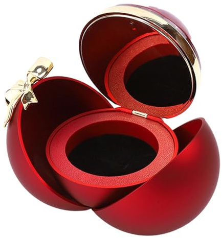 Chenxi Studio Unique Rose Designs Rings Box Delicate Flower Rings Holder Sphere Shape Container For Engagements And More