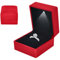 Colexy Ring Box mit LED-Licht, LED-Ringbox Beleuchtete, Samt Schmuck Geschenkbox mit LED-Innenbeleuchtung, Schmuck Präsentationsbox, für Verlobung, Heiratsantrag, Hochzeit (Rot)