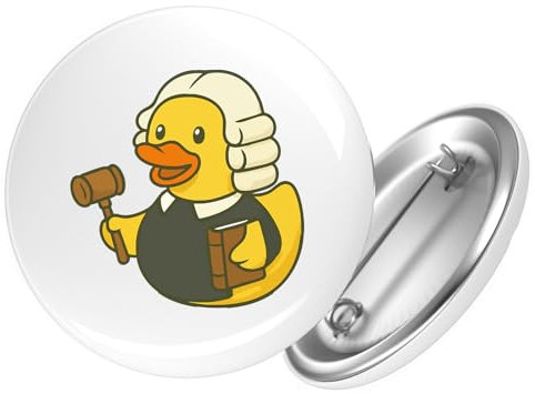 Huuraa Ansteckbutton Quietscheente Jurist Comic Gummiente Geschenk Größe 59mm Quietscheente Jurist Accessoire