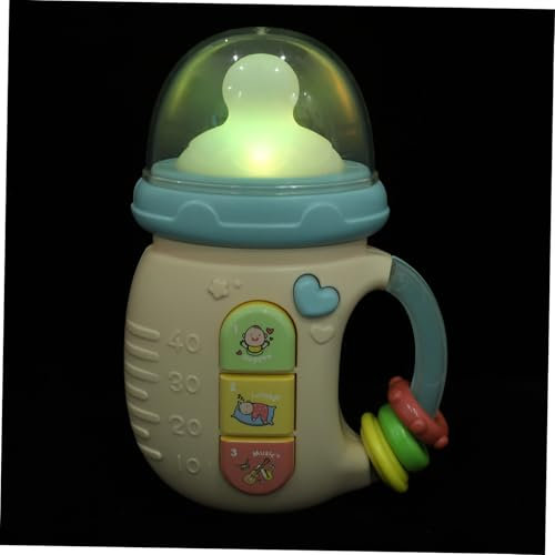 WOONEKY Juguete Educativo para Recién Nacidos Botella de Biberón Musical con Luces y Vibración Juguete Sensorial para Bebés para Shower y Cumpleaños