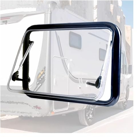 ZCXMNL Dachausstiegsfenster Wohnmobilfenster, Wohnwagen-Seitenfenster Mit Verdunkelungsvorhängen, Klappbares Schaufenster for Lastenanhänger, Wohnmobilreisen, Lastentransporter(900x600mm)