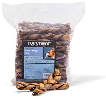Natural Treats Braided Goat Skin for Dogs (1kg) Hypoallergenic Chew Treats
