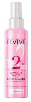 L'Oréal Paris Elvive Glycolic Gloss Glazing Anti-Frizz Hair Serum 150ml | With 2% Glycolic Acid, Provides 2x Mirror Shine, Up to 10x Smoothness, Heat Protection up to 230 Degrees. For dull hair