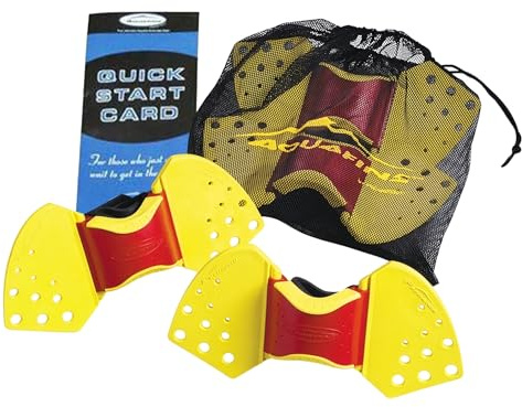 TheraBand Aquafins Aquatic Exercise Kit For Water Resistance Training for Upper/Lower Body, Pool Physical Therapy, Water Aerobics Equipment, 2 Fins, Mesh Bag, and Quick Start Exercise Instructions
