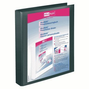 VELOFLEX 10 x Präsentationsringordner Velodur A4 PP kaschiert 2-D-Ring-Mechanik 25mm schwarz
