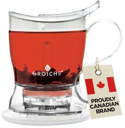 GROSCHE Aberdeen Tea Steeper, Teapot, Tea Maker, and Infuser - BPA Free & Food Safe Tritan(525 ml)