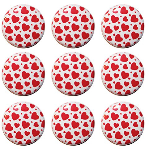 Button Zombie 9 Mini Love Hearts Fridge Magnet Set (25mm) MADE IN UK