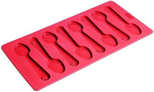 Lurch 83070 FlexiForm Kaffeelöffel 8fach / Backform für Schokolade oder Kekse in Kaffeelöffelform aus 100% BPA-freiem Platin Silikon, Ruby