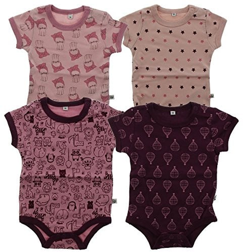 Pippi made with love Baby - Mädchen Body Ss Ao-printed (4-pack) Formender Body