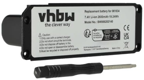 vhbw Battery replacement for Bose 061384, 061385, 061386, 061834, 063287, 063404 for Speakers (2600mAh, 7.4V, Li-Ion)