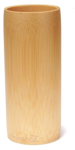 Lot de 2 vases à fleurs en bambou - Marron carbonisé - 20,3 cm