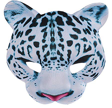 Amosfun Halloween Eva Maske Lustige Schneeleopard Tier Maske Ostern Karneval Party Maskerade Halbe Gesichtsmaske für Halloween Party Supplies