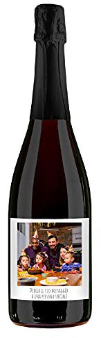 Bottiglia con etichetta personalizzata di Prosecco DOC Extra Dry - Idea regalo per compleanno esclusiva e originale (1,5L, Foto e dedica)