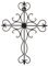 RELY+ Wandkreuz, groß, dekorativ, zum Aufhängen, schwarz, 35,6 x 25,4 cm – Fleur de Lis Metall-Wandkreuz – religiöse Wandkunst für Wanddekoration – Heimdekoration – Wohnzimmer-Dekor – Geschenk