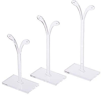 FINGERINSPIRE 15Pcs Acryl Ohrring Baumständer Klar Schmuck Display Organizer Ohrstecker Halter Aufhänger Display Rack (3 Höhen, 8cm, 10cm, 12cm), 3Pcs/Set