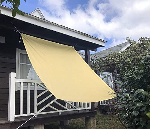 XIANPING Tende da Sole 1M x 1.6M Antivento Impermeabile Protezione UV Tenda a Vela Ombreggiante per Estate ed Inverno per Pergola Backyard Esterno Party, Color Crema, 21989