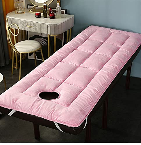 Massagetischauflage und Gesichtswiege-Set – weich und bequem, dicker Bezug für Gesichtsbett und Kopfstütze, 190,5 x 80 cm, verdickte Matratze mit Löchern