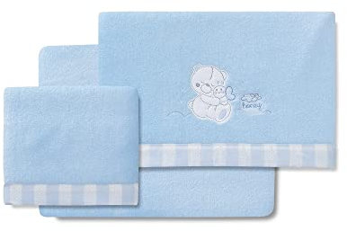 various Juego de Sabana Coralina para Cuna 60x120cm, Triptico Cuna Invierno de bebé (Azul)