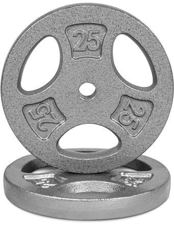 CAP Barbell Standard 1-Inch Grip Weight Plates 25 lbs Gray, Pack (x2)
