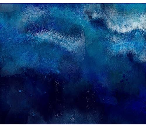 murando - Fototapete Premium-Vlies Abstrakt 100x70 cm Vlies Tapeten Wandtapete XXL Moderne Wanddeko Design Wand Dekoration Wohnzimmer Schlafzimmer Ozean Welle Wasser dunkelblau wie gemalt