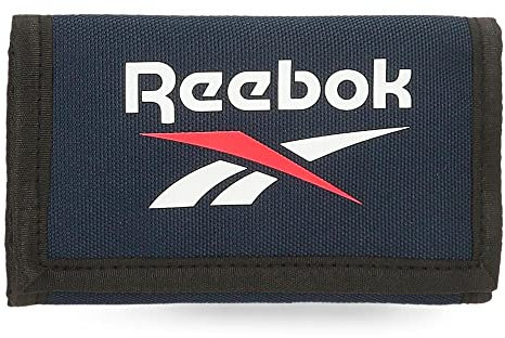 Reebok Boston Portefeuille avec Porte-Monnaie Bleu 13x8x2,5 cms Polyester