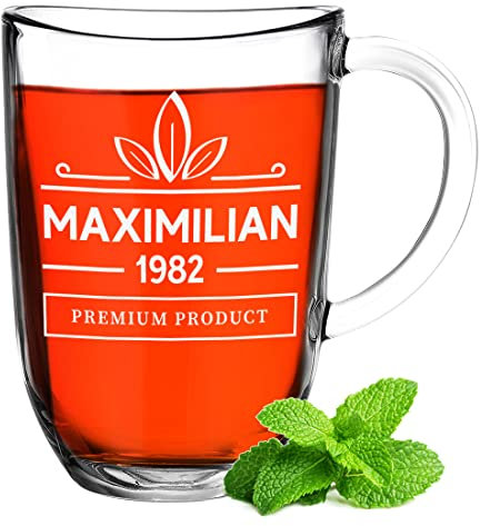 Leonardo Teeglas Kaffeeglas 380 ml mit Gravur - 380 ml Cappuccinogläser - personalisiert mit Namen - Dein Lieblingsglas - Männergeschenk - Geschenk zum Geburtstag und Weihnachten - glas tasse