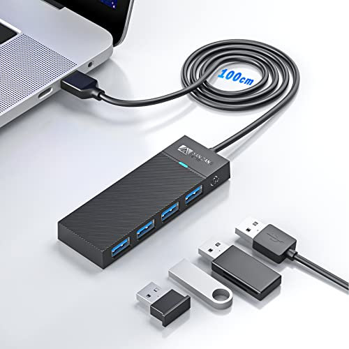 SANZANG USB hub,4-Port USB Hub 3.0 mit 100cm Kabel,USB verteiler Datenhub Ultra Slim Super Speed für MacBook,Mac Pro/Mini, iMac,Surface Pro,XPS,Laptop,USB Flash Drives,Mobile HDD und mehr