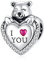 Annmors Charm 925 Sterling Silber Bead Charms Cute Bear I Love You with Cubic Zirconia für Europäische Armbänder und Halskette,Schmuck Geschenk für Damen Herren