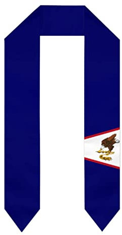 Abschluss Akademische Schärpe Flagge,Adler Der Raub Amerikanisch-Samoa Schal Schal Stola Bachelor Internationales Auslandsstudium Chor Erwachsene Unisex Schule Kleid Accessoire Band,Bild,180X15Cm