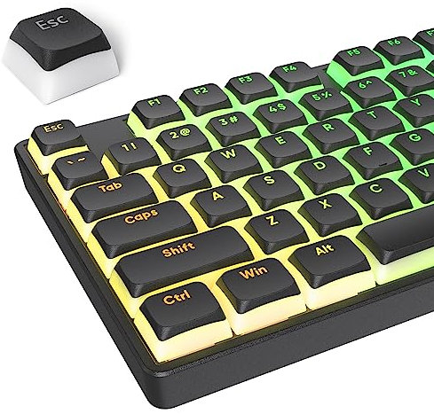 surmen Pudding Keycaps Double Shot PBT Keycaps XDA Profile Translucent Layer Replacement for Full Size, TKL, 75%, 60% Layouts(Black)