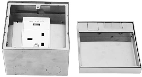 Recessed Floor Socket Box with USB Ports Waterproof 13A 4000W Flush Mount PC Material for Kitchen Office Countertop Installation