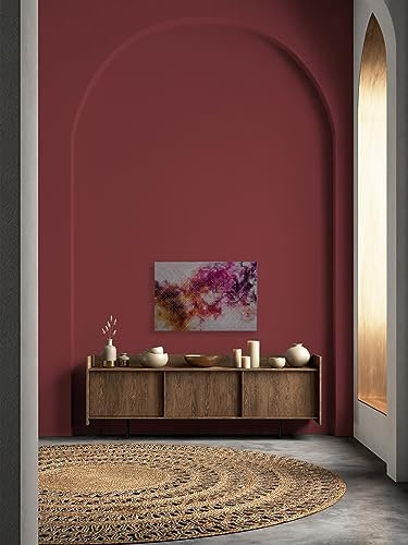 A.S. Création Leinwandbild Farbe Wolken und Linienmuster - Kunstdruck Grau Orange Rosa - 90x60 cm Querformat - Moderne Wanddekoration Schlafzimmer Wohnzimmer - Bild auf Keilrahmen