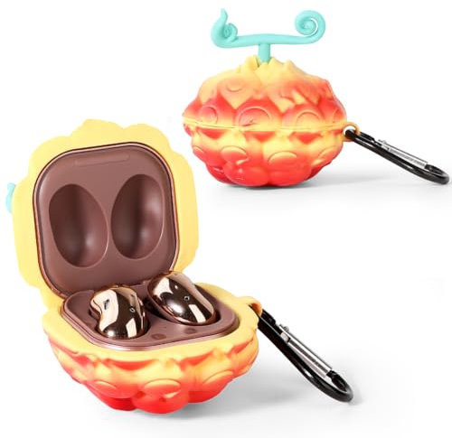 DevilNutOGE Silicone Earbuds Case Cover with Keychain for Galaxy Buds Pro & Live