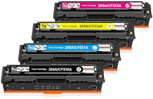 HenceBuy 205A Toner Kompatibel für HP 205A CF530A CF531A CF532A CF533A für HP MFP M181FW Toner für HP Color Laserjet Pro MFP M180n M180NW M180FW M181N M154A, Schwarz Cyan Gelb Magenta (4 Packung)