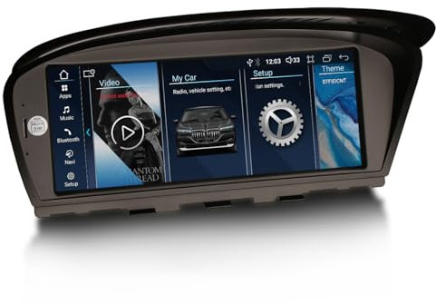 Erisin 8.8 Android 14 8-Kern 4GB RAM+64GB ROM Autoradio GPS Navi für BMW 3er E90 E91 E92 E93 5er E60 E61 6er E63 E64 CIC Unterstützt Bluetooth 5.0 IPS Screen iDrive CarPlay Android Auto DAB+DSP WiFi